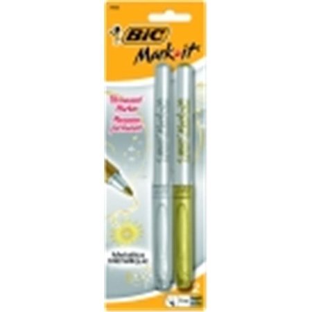 BIC Bic Mark-It Permanent Metallic Marker Set - Fine Tip; Gold & Sliver; Pack 2 1465021
